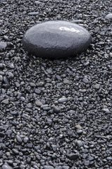 Black pebbles on the beach Dritvik Iceland