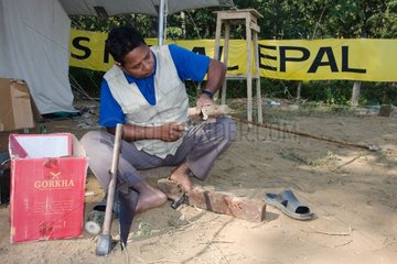 Repair polo sticks World Elephant Polo Bardia Nepal