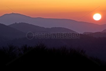 Sunrise on the Vosges since the Ballon d'Alsace France