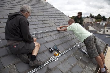 Drilling slate roof on church to install solar PV panels