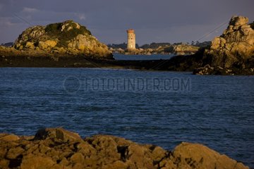 Lighthouse and rocks Estuary Trieux Britain France