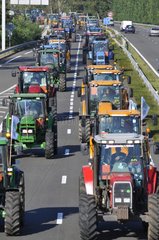 Demonstration Farm Tractors motorway France