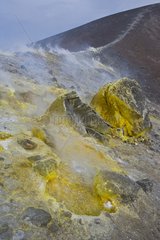 Magmatic activity in a volcanic crater Island Lipari