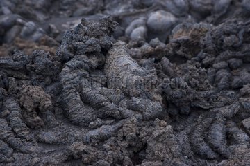 Close up of lava of Etna in Catania province in Sicily