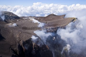 Steam and smokes on Etna in Sicily