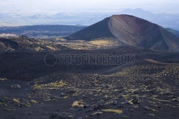 Crater of the volcano on the Mount Etna in Sicily