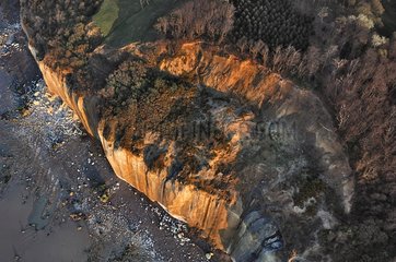 Aerial view of the cliffs of Caux Normandy France