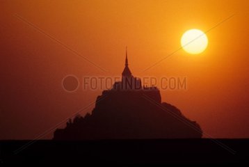 Sonnenuntergang auf dem Mont Saint Michel Frankreich