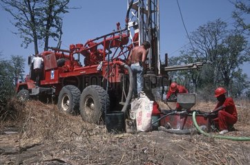 Geosource drilling rig looking for oil South Luangwa NP