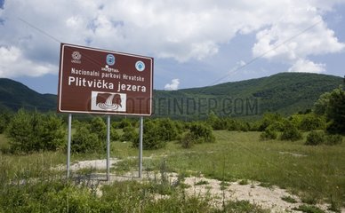 Sign indicating the entrance to the NP Plitvice lakes