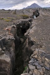 Fracture at the edge of continental plates in Iceland