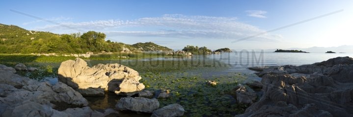 Rocky banks on NP of Skadar lake in Montenegro
