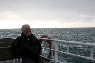 Beifahrer auf einem Boot Ouessant Island Frankreich