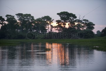 Sunset over water Encontros das Aguas Brazil Pantanal