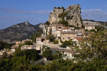 Village of La Roque Alric on its rocky peak in Provence