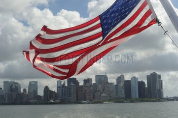 American flag and New York USA