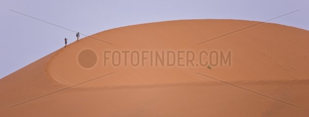 Tourists at Sossusvlei in the Namib Desert in Namibia