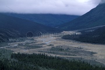 Valley glacier and clouds Stone Mountain Park Canada