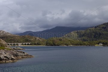Overpass for the train to Mallaig Scotland UK