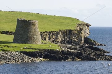 Broch near the sea Shetland Scotland