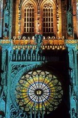 Strasburg -Kathedrale -Rosette leuchtete Frankreich