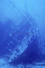 Boat wreckage in the north of the Red Sea Egypt