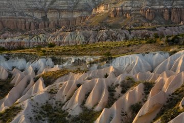 Eroded rocky formations in Cappadocia Turkey