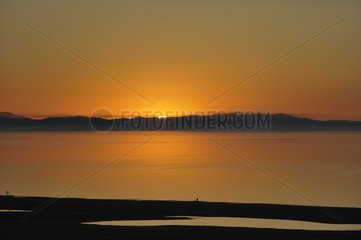 Sunset on the western tip of Antelope Island USA