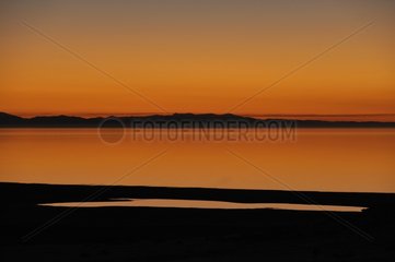 Sunset on the western tip of Antelope Island USA