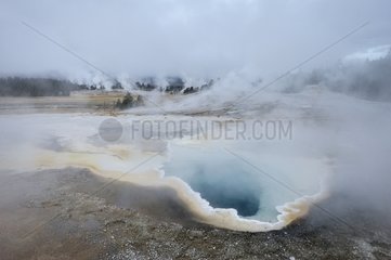 Heart Spring at sunrise in Yellowstone NP USA
