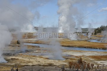 Midway Geyser Basin in the Yellowstone NP Wyoming USA
