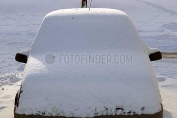 Convey covered with snow in winter