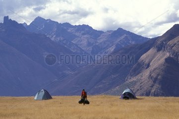 Bivouac facing the mountains Peru