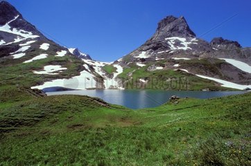Lake of Grand Ban in Pointe de la Foursche die Alpen Frankreich
