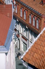 Tallin  dans la cité médiévale  les toits de tuiles
