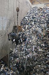 Bin containing household waste by reprocessing France