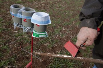 Collecting soil samples for analysis France