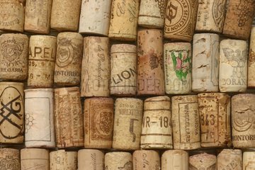 Collection of corks from various European countries