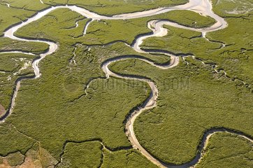 Aerial view of the Baie de Somme in summer France