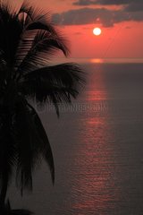 Sunset on the lagoon of Mayotte