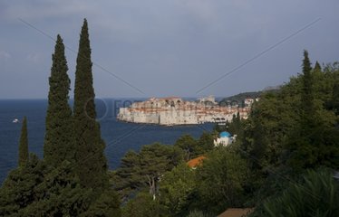 The walled city of Dubrovnik in seaside Croatia
