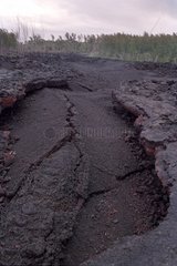 Hardened lava of the volcano Piton de la Fournaise