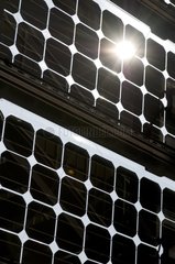 Facade photovoltaic panels in a building