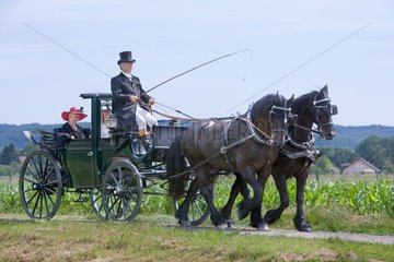 Horse carriage and old costumes France