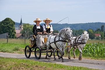 Horse carriage and old costumes France