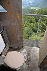 Toilet in a host leaning against a cliff Haut-Doubs France