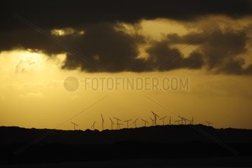 Windmills at dusk near Pointe des Chateaux Guadeloupe