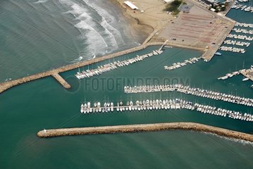 Aerial view of Grande Motte harbour Hérault France
