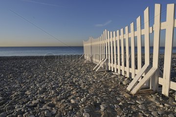 Barrier on a private beach Promenade des Anglais Nice