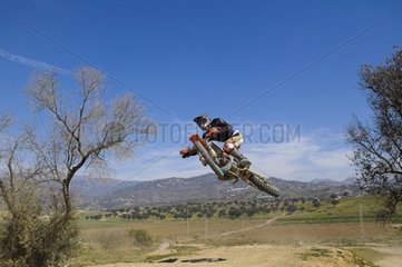 Man jumping in motocross